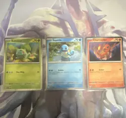 Pokemon 151 Charmander Bulbasaur Squirtle SVP 046 047 048 Cosmos Foil Kanto Set - Image 1