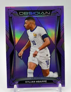 2024-25 Panini Obsidian - Kylian Mbappe - Purple Flood /30 - France - Image 1
