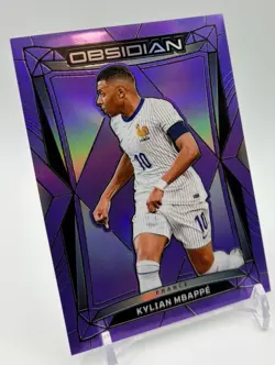 2024-25 Panini Obsidian - Kylian Mbappe - Purple Flood /30 - France - Image 2