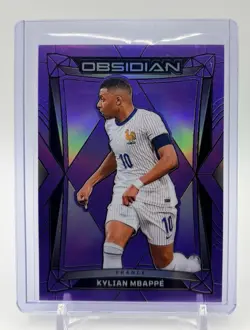 2024-25 Panini Obsidian - Kylian Mbappe - Purple Flood /30 - France - Image 5