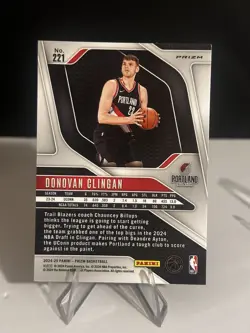 2024-25 Panini Prizm Donovan Clingan Silver Prizm RC Blazers #221 - Image 2
