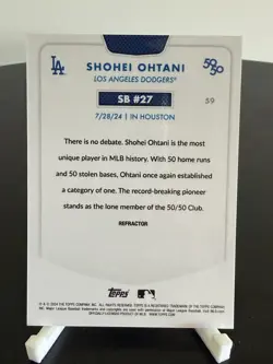 Topps 2024 50/50 Shohei Ohtani #27 Refractor SSP Los Angeles Dodgers - Image 2