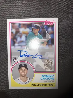 2024 Topps Archives Fan Favorites Rookie Auto Dominic Canzone Seattle Mariners - Image 1