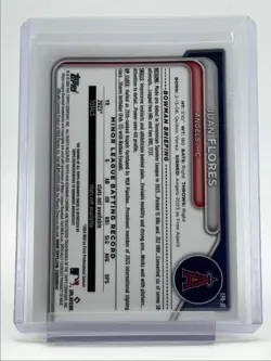 JUAN FLORES 2024 BOWMAN CHROME 1ST YELLOW REFRACTOR AUTO 69/75 - Image 2
