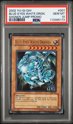 2002 YU-GI-OH! SHONEN JUMP PROMO #001 BLUE-EYES WHITE DRAGON PSA 10 - Image 1
