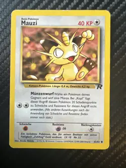 MEOWTH 62/82 TEAM ROCKET POKEMON Mauzi Pokemon Pokemon Card - Image 1