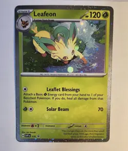 BEST OFFER- Single Swirl- Leafeon #170 (Cosmos Holo)- SVP Promo Cards NM - Image 1
