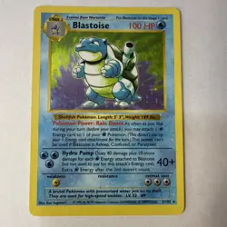 1999 Pokemon Base Set Shadowless Holofoil Blastoise 2/102 MP - Image 1
