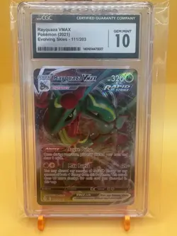 Pokemon Rayquaza VMAX 111/203 Evolving Skies Ultra Rare Holo CGC 10 2021 - Image 1