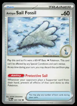 Antique Sail Fossil 069/088 Common Perfect Order Pokemon Near Mint - Image 1