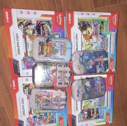 Pokemon First Partner Illustration Series 2 Lot of 4 & Lumiose Mini Tins Art Set - Image 1