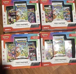 Pokemon First Partner Illustration Series 2 Lot of 4 & Lumiose Mini Tins Art Set - Image 3