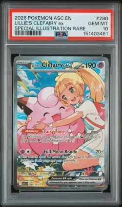 Lillie's Clefairy ex SIR 280/217 PSA 10 2026 Pokemon Ascended Heroes English - Image 1