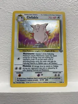 Pokemon TCG Jungle Clefable 1/64 Holo Rare Unlimited English 1999 - Image 1