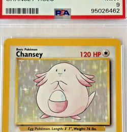 1999 POKEMON BASE SET UNLIMITED #3 CHANSEY-HOLO PSA 9 - Image 2