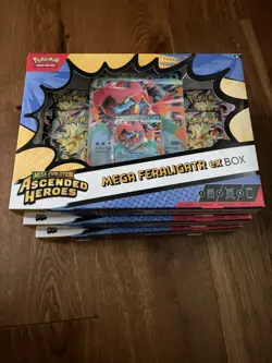 Pokemon TCG - Mega Evolution Ascended Heroes Mega Feraligatr EX Boxes (Set Of 3) - Image 1