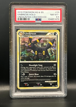 Umbreon #10 Holo Rare Cracked Ice–2010 Pokemon HGSS Undaunted PSA 8.5 POP 3 - Image 1