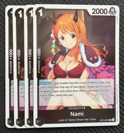 One Piece TCG - Nami OP16-091 R Foil Playset (x4) The Time of Battle - Image 1