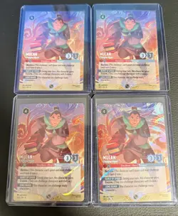 A FULL SET - 4 Mulan - Charging Ahead Disney Lorcana DLC Foil Promo 3/C2 EN-8 - Image 1