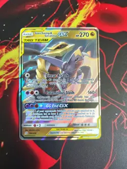 Pokemon TCG Garchomp and Giratina GX Card 146/236 Unified Minds Tag Team - Image 1