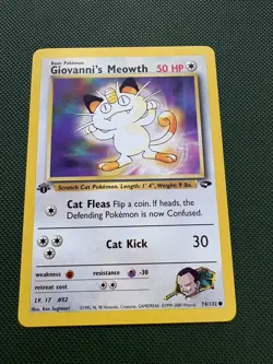 Pokemon TCG Card - Giovanni's Meowth - 1st Edition - Gym Challenge 74/132 - Image 1