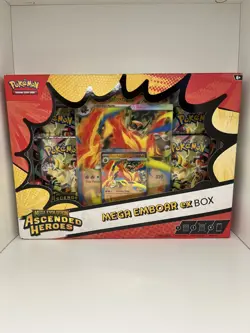 Pokemon TCG Mega Emboar ex Box Ascended Heroes – Sealed (Slight Damage) - Image 1