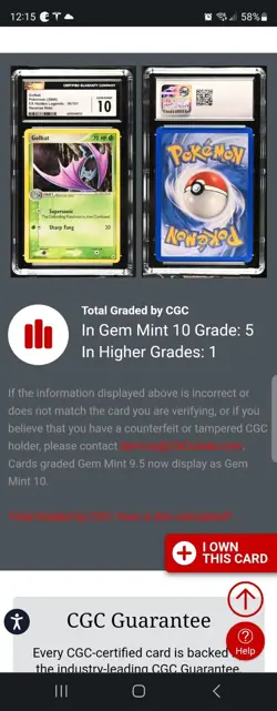 (POP 4) CGC 10 GEM MINT POKEMON EX Hidden Legends GOLBAT 36/101 REVERSE HOLO - Image 4