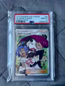 2019 Pokemon Hidden Fates 68/68 Jessie & James Holo Full Art PSA 10 - Image 1