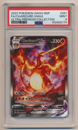 PSA 9 Pokemon Black Star Promo Full Art Charizard VMax #SWSH261 MINT Condition! - Image 1