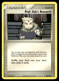 EX-NM FireRed & LeafGreen Prof. Oak's Research Uncommon 98/112 2004 Pokemon TCG - Image 1