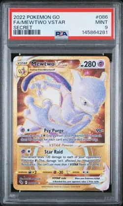PSA 9 - Mewtwo Vstar - Secret Full Art - 2022 - Pokemon Go - 86/78 - Image 1