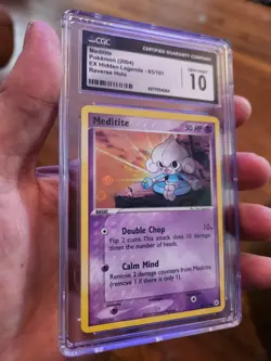 (TOP POP 5) CGC 10 GEM MINT Meditite 65/101 HOLO EX Hidden Legends Pokemon Card - Image 5