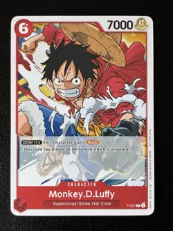 Monkey.D.Luffy P-001 Super Pre-Release Participant Promo One Piece Card - Image 1