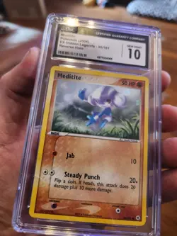 (TOP POP 10) CGC 10 GEM MINT Pokemon EX Hidden Legends Holo Meditite 66/101 Card - Image 2