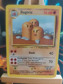 Pokemon TCG Dugtrio Base Set 19/102 Regular Rare Unlimited Non-Holo Card - Image 1