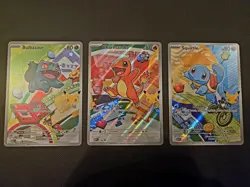 Pokemon First Partner Illustration Collection Series 1 Kanto Gen 1 Starters Set - Image 1