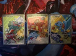 Pokemon First Partner Illustration Collection Series 1 Kanto Gen 1 Starters Set - Image 1