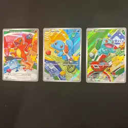 Pokemon First Partner Illustration Collection Series 1 Kanto Gen 1 Starters Set - Image 1