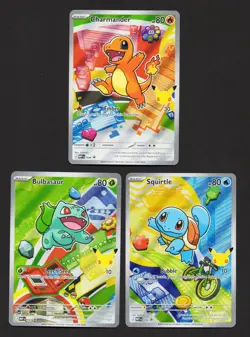 Pokemon First Partner Illustration Collection Series 1 Kanto Gen 1 Starters Set - Image 1