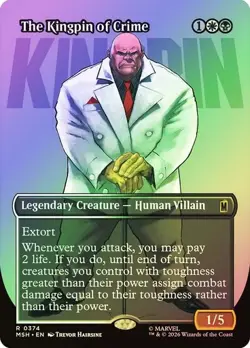 MTG Marvel Super Heroes MSH The Kingpin of Crime 0374 FOIL Borderless Rare - Image 1