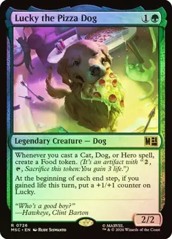 Lucky the Pizza Dog Foil Marvel Super Heroes NM MTG - Image 1