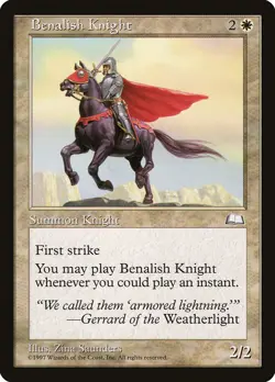 1997 Benalish Knight Weatherlight Magic the Gathering MTG NM - Image 1