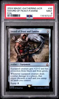 Sword of Feast and Famine Foil - ACR 0099 MTG Magic PSA 9 - Image 1