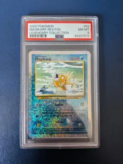 Pokemon TCG Magikarp Reverse Holo 52/110 Legendary Collection PSA 8 WOTC Card - Image 1