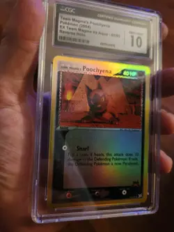 (POP 7) CGC 10 GEM MINT Team Magma's Poochyena 65/95 Reverse Holo Pokemon EX - Image 2