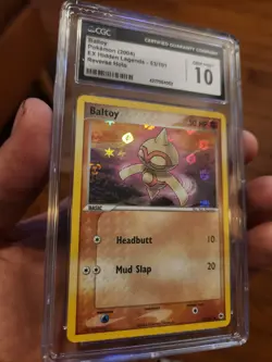 (TOP POP 3) CGC 10 GEM MINT Baltoy 53/101 REVERSE HOLO Ex Hidden Legends Pokemon - Image 1