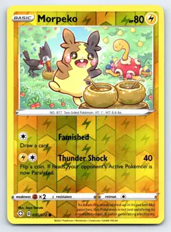 Pokemon Morpeko (035) Shining Fates SHF Reverse Holo 035/072 LP TCG - Image 1