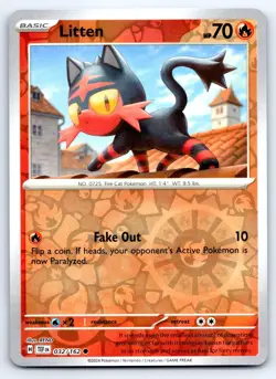 Pokemon Litten SV05: Temporal Forces TEF Common Reverse Holofoil 032/162 NM - Image 1