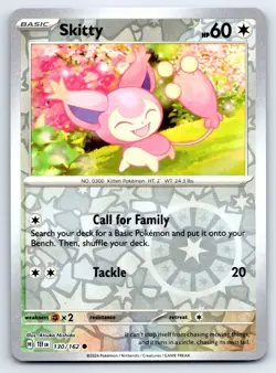 Pokemon Skitty SV05: Temporal Forces TEF Common Reverse Holofoil 130/162 NM - Image 1