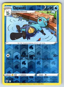 Pokemon Uncommon Dewott SWSH10: Astral Radiance SWSH10 Reverse Holo 042/189 NM - Image 1